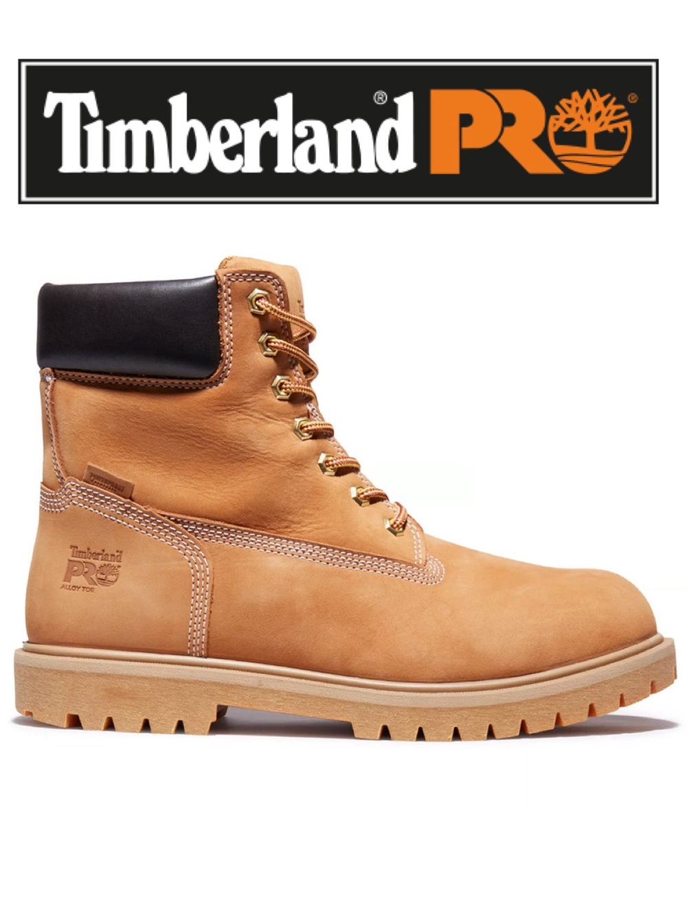 TIMBERLAND 8" CSA WORK BOOTS ICONIC WATERPROOF in TAN PADDED ANKLE